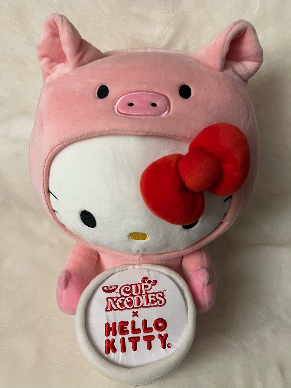 Hello Kitty x Cup Noodles Pig Plush 13”